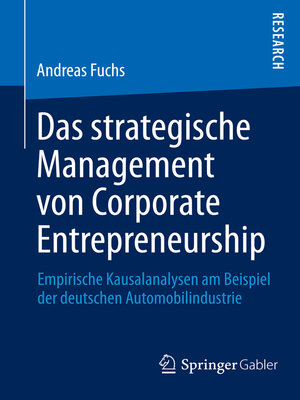 cover image of Das strategische Management von Corporate Entrepreneurship